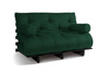 Sofa rozkładana 140x200 - Slim Basic Black - Pascall Futon Butelkowa Zieleń