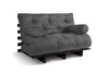Sofa rozkładana 120x200 - Slim Exclusive Black - Pascall Futon Szary
