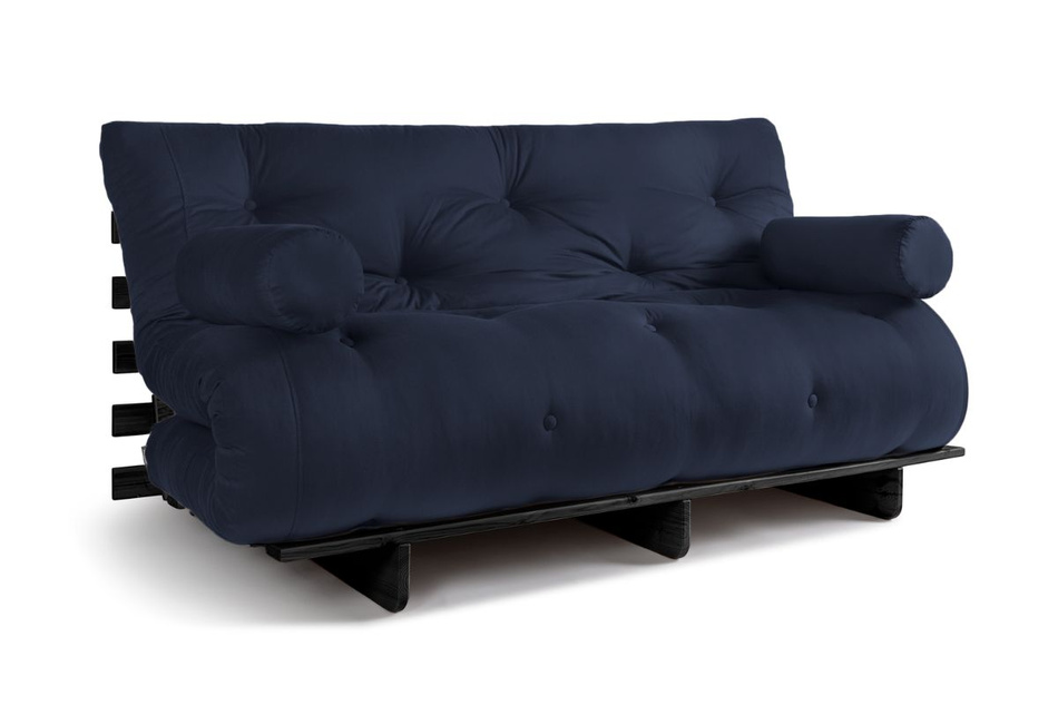 Sofa rozkładana 160x200 - Slim Basic Black - Pascall Futon Granatowy