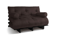 Sofa rozkładana 140x200 - Slim Basic Black - Pascall Futon Brązowy