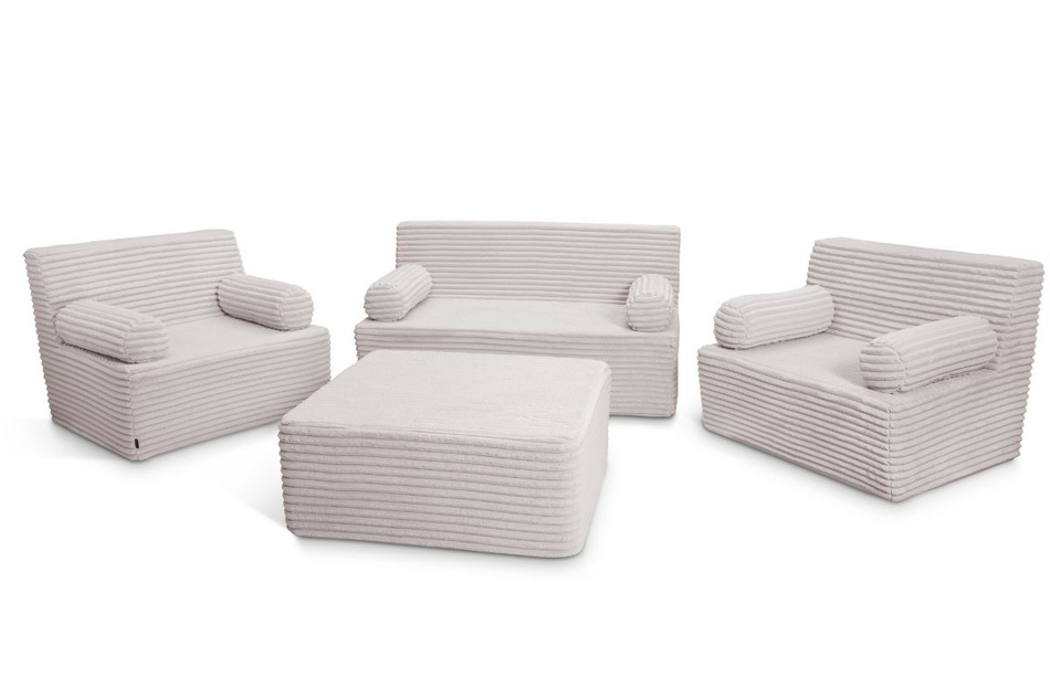 Pufa flexio 85x85 - Pascall - sztruksowy Jasno Szary