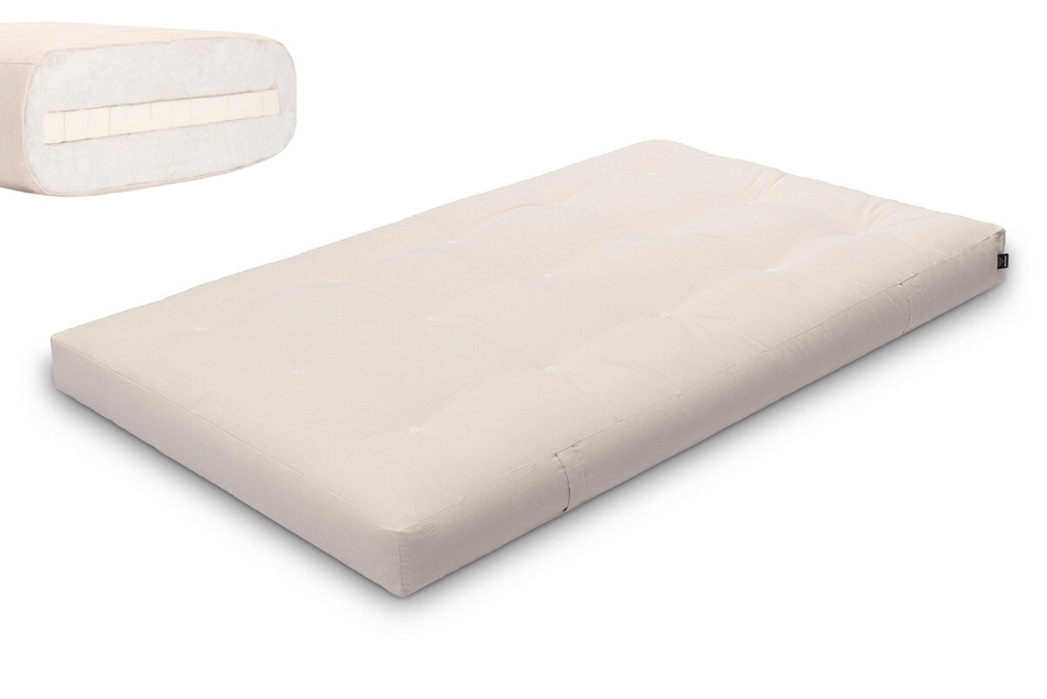 Materac 120x200 naturalny z lateksem - Futon Pascall Medium Latex Ecru