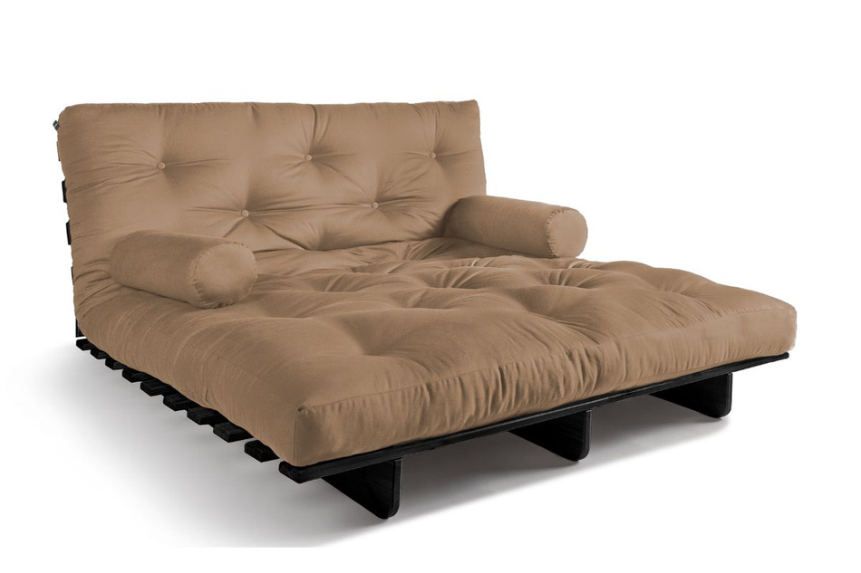 Sofa rozkładana 140x200 - Slim Basic Black - Pascall Futon Beżowy