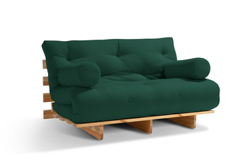 Sofa rozkładana 120x200 - Slim Basic Classic - Pascall Futon Butelkowa Zieleń