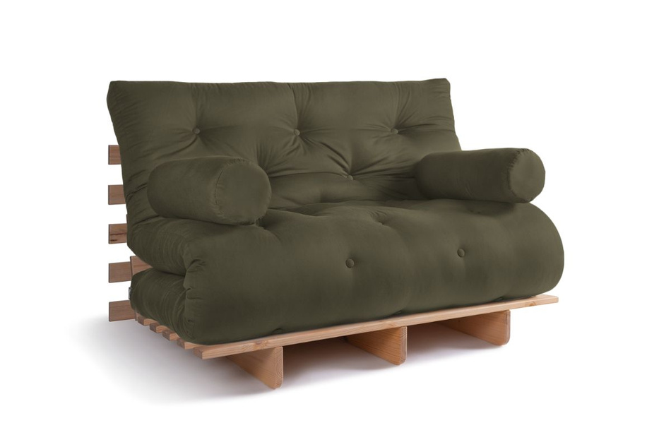 Sofa rozkładana 120x200 - Slim Exclusive Classic - Pascall Futon Khaki