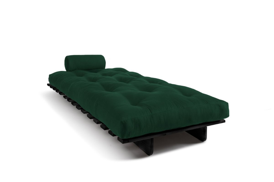 Sofa rozkładana 90x200 - Slim Exclusive Black - Pascall Futon Butelkowa Zieleń