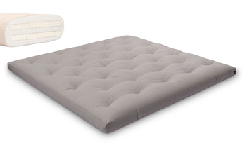 Materac 200x200 naturalny z lateksem - Futon Pascall Slim Duo Latex Szary