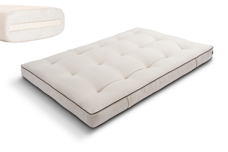 Materac 140x200 naturalny z lateksem - Futon Pascall Medium Latex Kedro Len