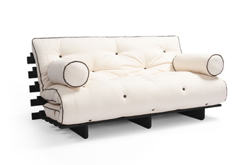 Sofa rozkładana 160x200 - Slim Basic Kedro Black  - Pascall Futon Ecru