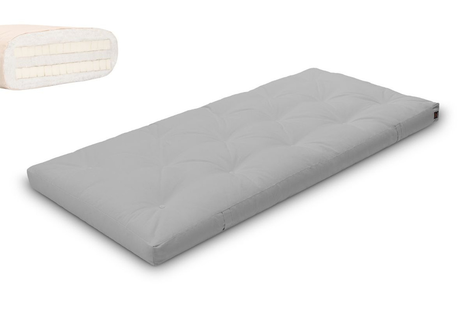 Materac 90x200 naturalny z lateksem - Futon Pascall Slim Duo Latex Gołębi Popiel