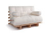 Sofa rozkładana 120x200 - Slim Exclusive Classic - Pascall Futon Ecru