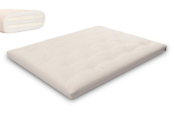 Materac 160x200 naturalny z lateksem - Futon Pascall Slim Duo Latex Ecru