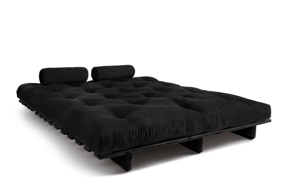 Sofa rozkładana 160x200 - Slim Comfort Black - Pascall Futon Czarny
