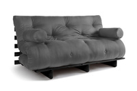 Sofa rozkładana 160x200 - Slim Comfort Black - Pascall Futon Szary