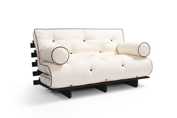 Sofa rozkładana 120x200 - Slim Exclusive Kedro Black  - Pascall Futon Ecru