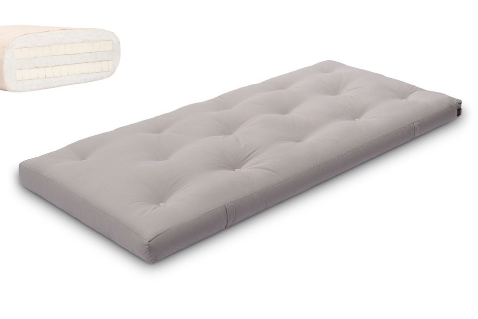 Materac 90x200 naturalny z lateksem - Futon Pascall Slim Duo Latex Szary