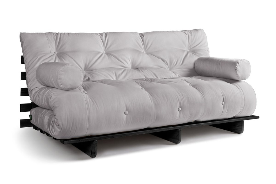 Sofa rozkładana 180x200 - Slim Comfort Black - Pascall Futon Gołębi Popiel