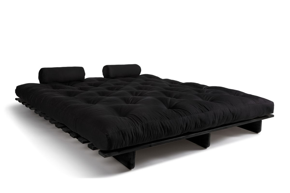 Sofa rozkładana 180x200 - Slim Basic Black - Pascall Futon Czarny