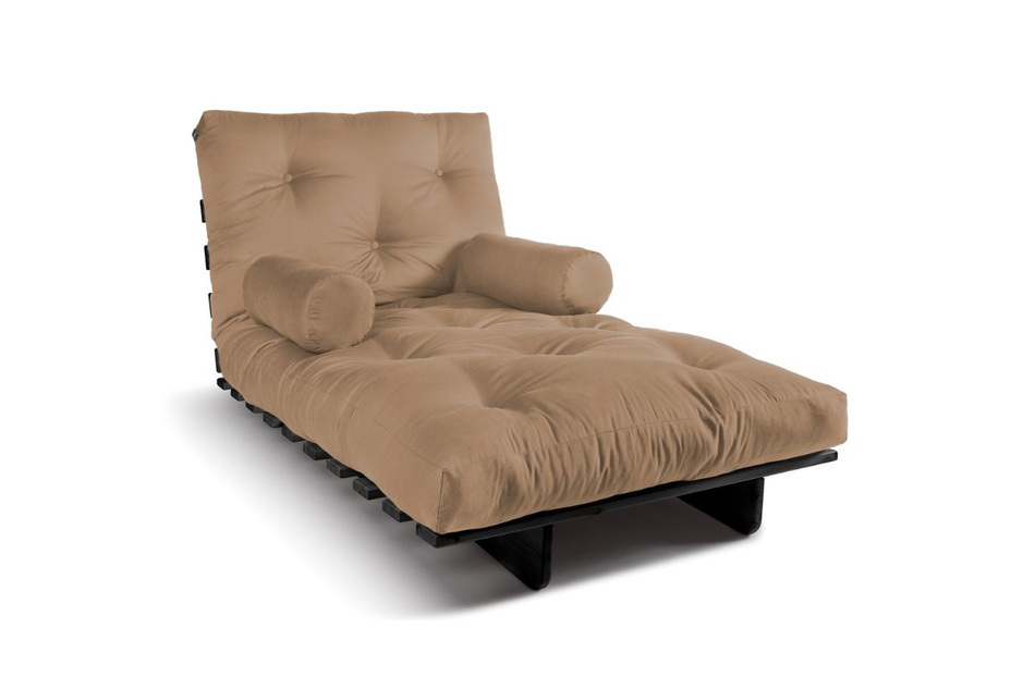 Sofa rozkładana 90x200 - Slim Exclusive Black - Pascall Futon Beżowy