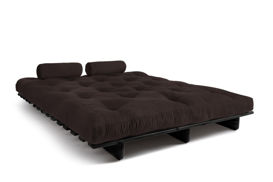 Sofa rozkładana 160x200 - Slim Comfort Black - Pascall Futon Brązowy