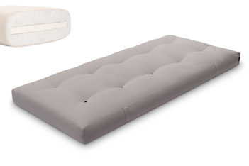 Futon Pascall Medium Latex - Materac 90x200 Szary - naturalny z lateksem