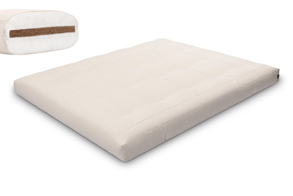 Materac 160x200 naturalny z kokosem - Futon Pascall Medium Coco Ecru