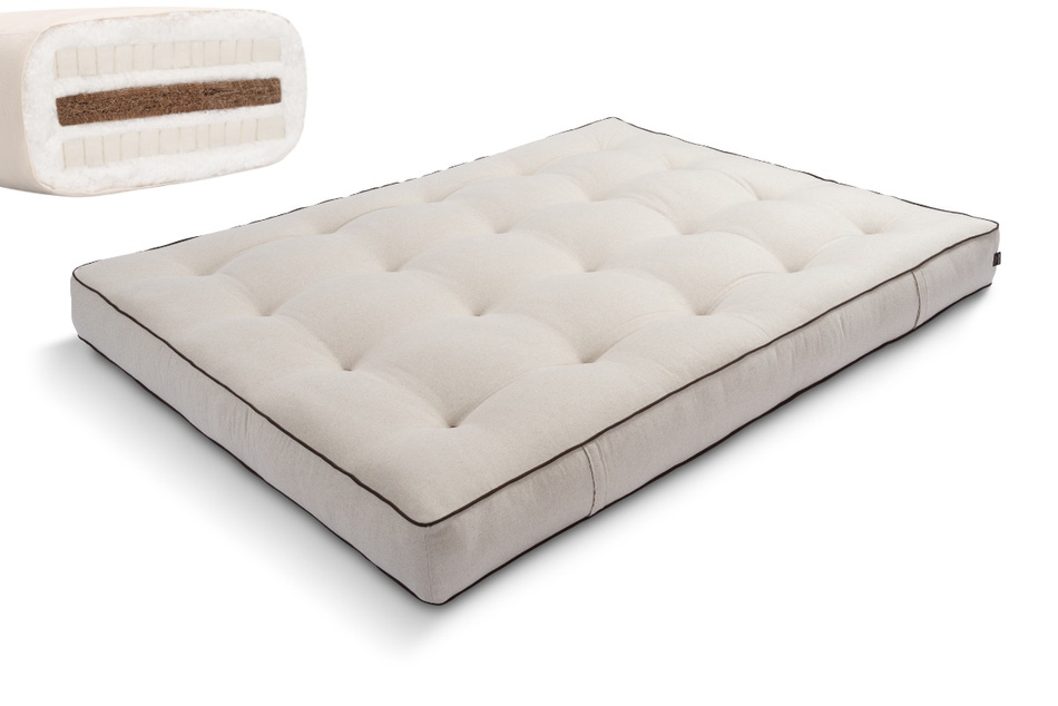 Materac 200x200 naturalny z kokosem i 2x lateks - Futon Pascall Comfort Relax Kedro Len