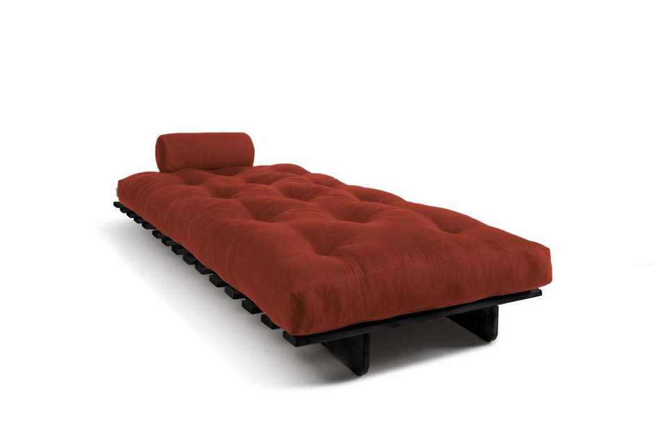 Sofa rozkładana 90x200 - Slim Exclusive Black - Pascall Futon Ceglany