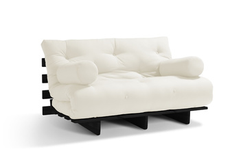 Sofa rozkładana 120x200 - Slim Comfort Black - Pascall Futon Ecru