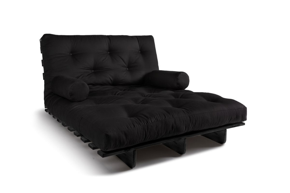 Sofa rozkładana 120x200 - Slim Basic Black - Pascall Futon Czarny