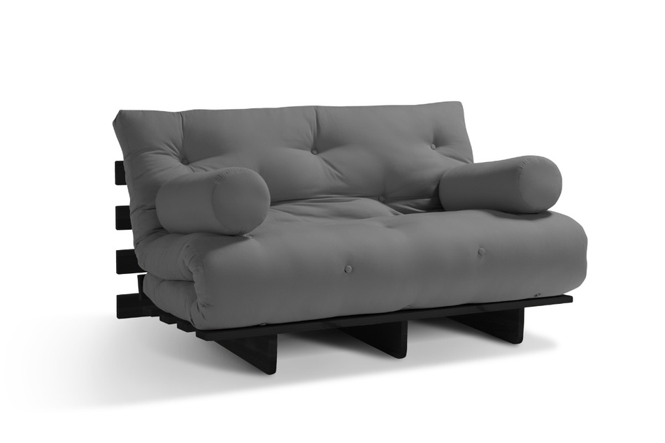 Sofa rozkładana 120x200 - Slim Basic Black - Pascall Futon Szary