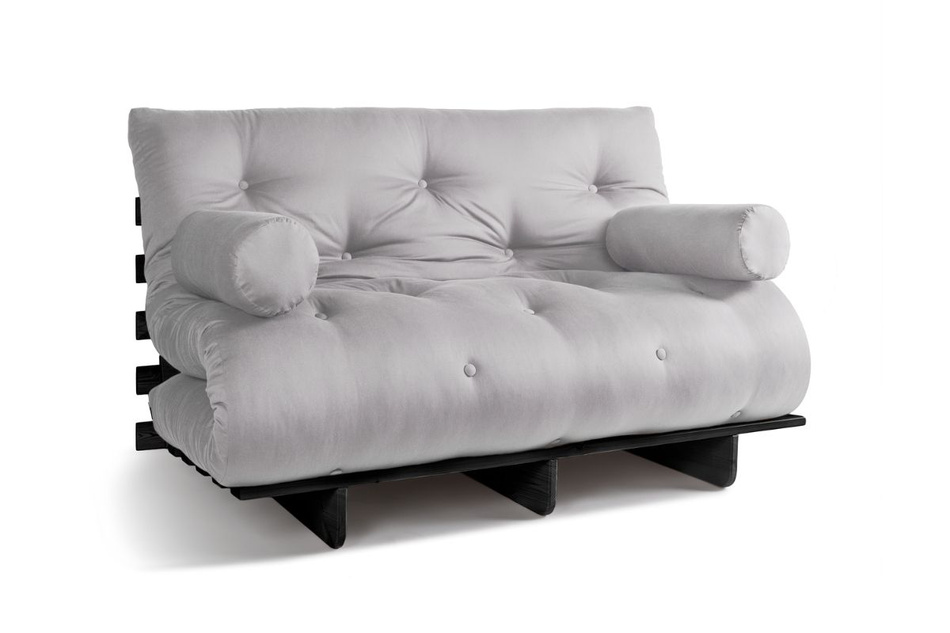 Sofa rozkładana 140x200 - Slim Comfort Black - Pascall Futon Gołębi Popiel