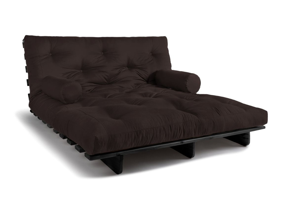 Sofa rozkładana 160x200 - Slim Comfort Black - Pascall Futon Brązowy