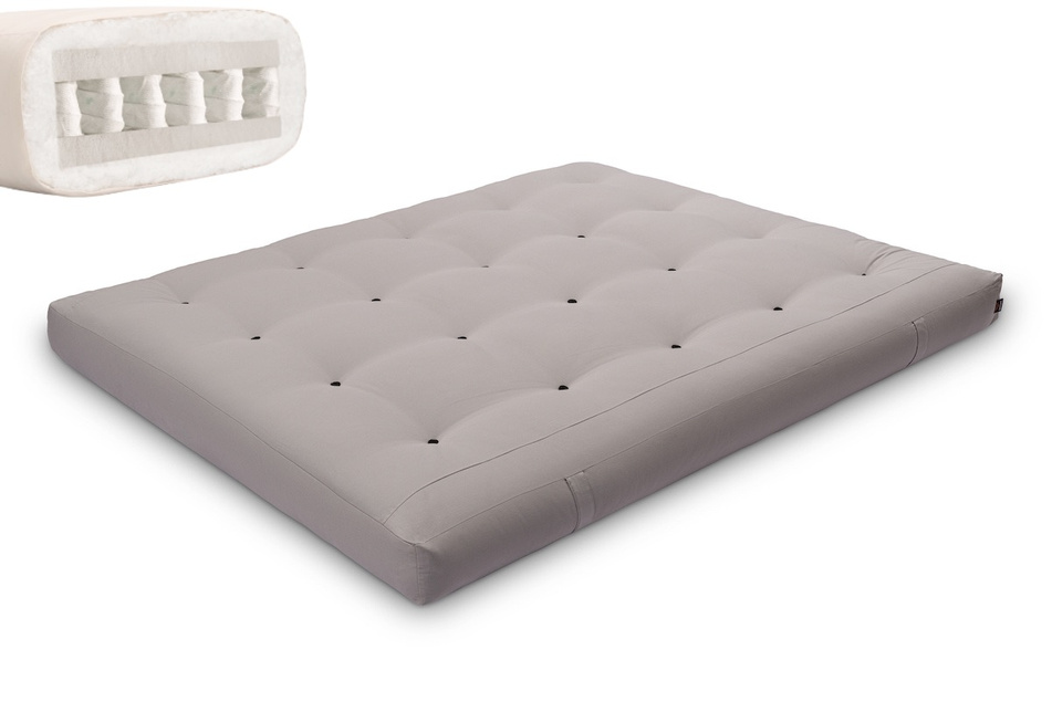 Materac 160x200 - Futon Hybrid Pocket H3 - Pascall Szary