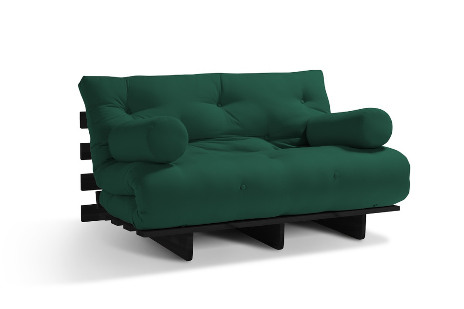 Sofa rozkładana 120x200 - Slim Exclusive Black - Pascall Futon Butelkowa Zieleń