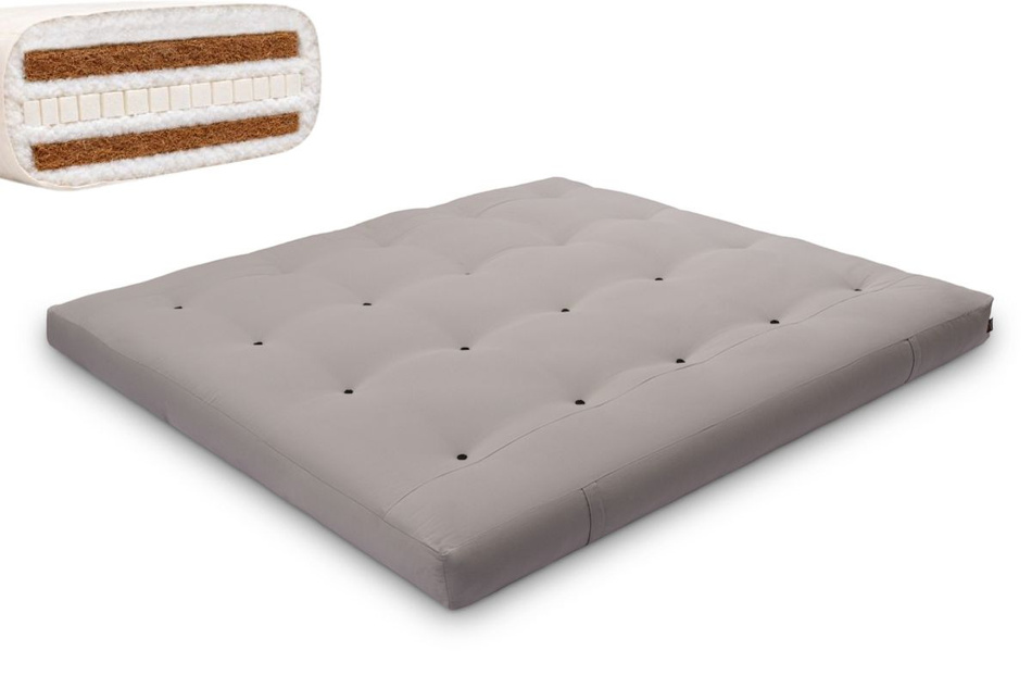 Materac 180x200 naturalny z lateksem i 2x kokosem - Futon Pascall Comfort Relax Hard Szary