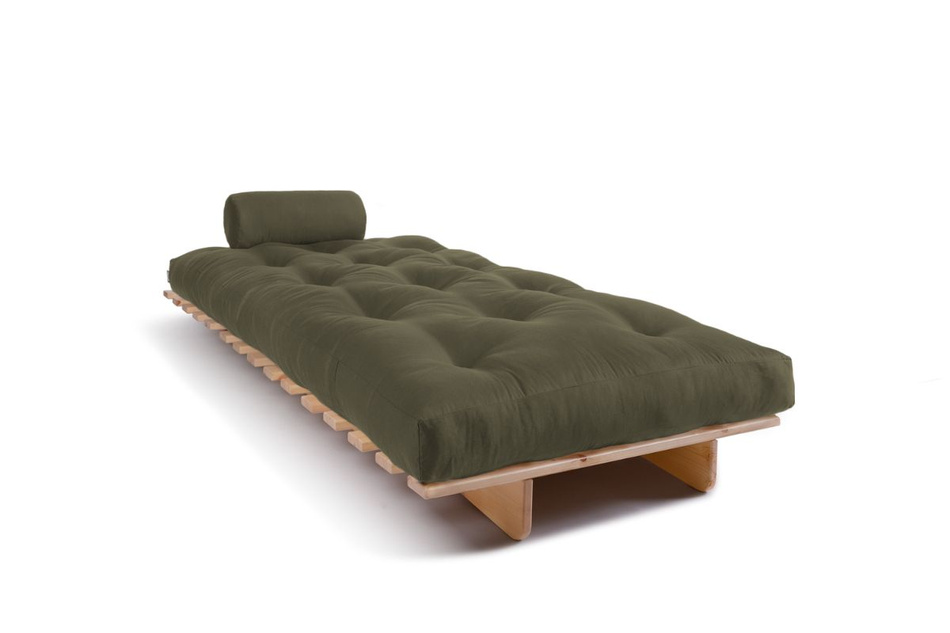 Sofa rozkładana 90x200 - Slim Basic Classic - Pascall Futon Khaki
