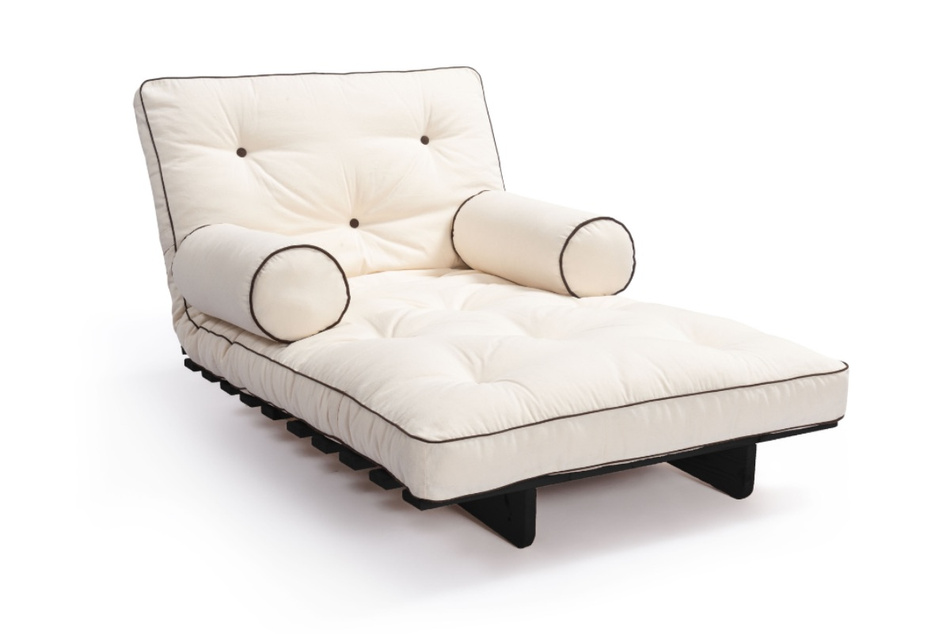 Sofa rozkładana 90x200 - Slim Comfort Kedro Black  - Pascall Futon Ecru