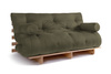 Sofa rozkładana 160x200 - Slim Comfort Classic - Pascall Futon Khaki