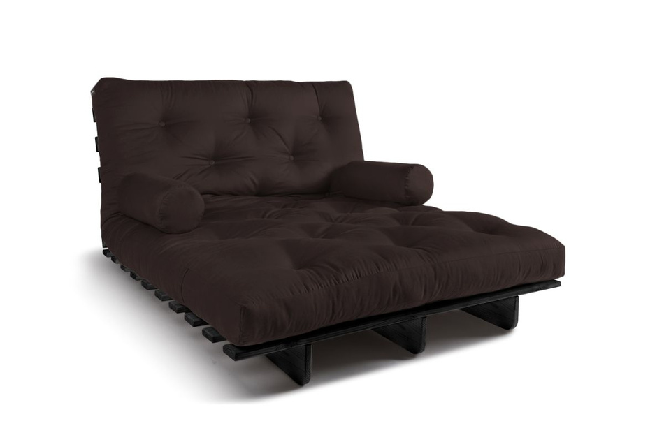 Sofa rozkładana 120x200 - Slim Comfort Black - Pascall Futon Brązowy