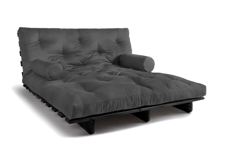 Sofa rozkładana 160x200 - Slim Comfort Black - Pascall Futon Szary