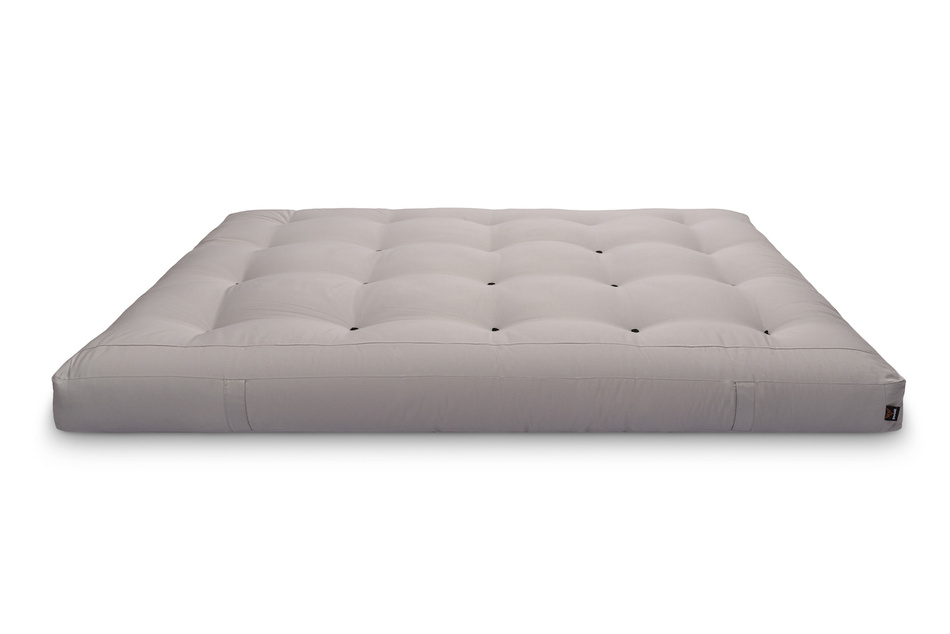 Materac 160x200 naturalny z wełną, lateksem i 2x kokosem - Futon Pascall Comfort Wool Hard Szary