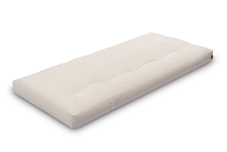 Materac 90x200 naturalny z wełną, lateksem i 2x kokosem - Futon Pascall Comfort Wool Hard Ecru