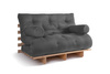 Sofa rozkładana 120x200 - Slim Comfort Classic - Pascall Futon Szary
