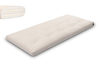 Materac 90x200 naturalny z lateksem - Futon Pascall Slim Duo Latex Ecru