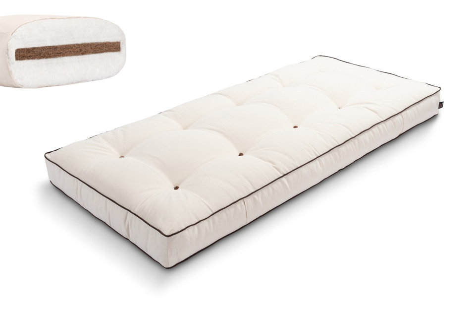 Materac 90x200 naturalny z kokosem - Futon Pascall Medium Coco Kedro Ecru