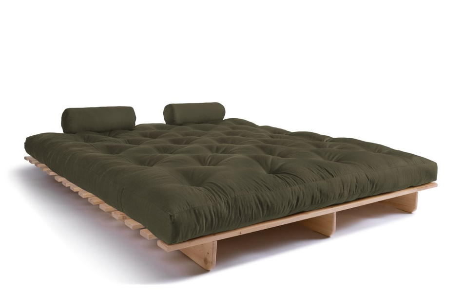 Sofa rozkładana 180x200 - Slim Basic Classic - Pascall Futon Khaki
