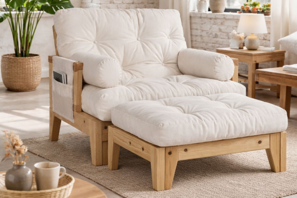 Fotel Sakura - Pascall Futon Bordowy