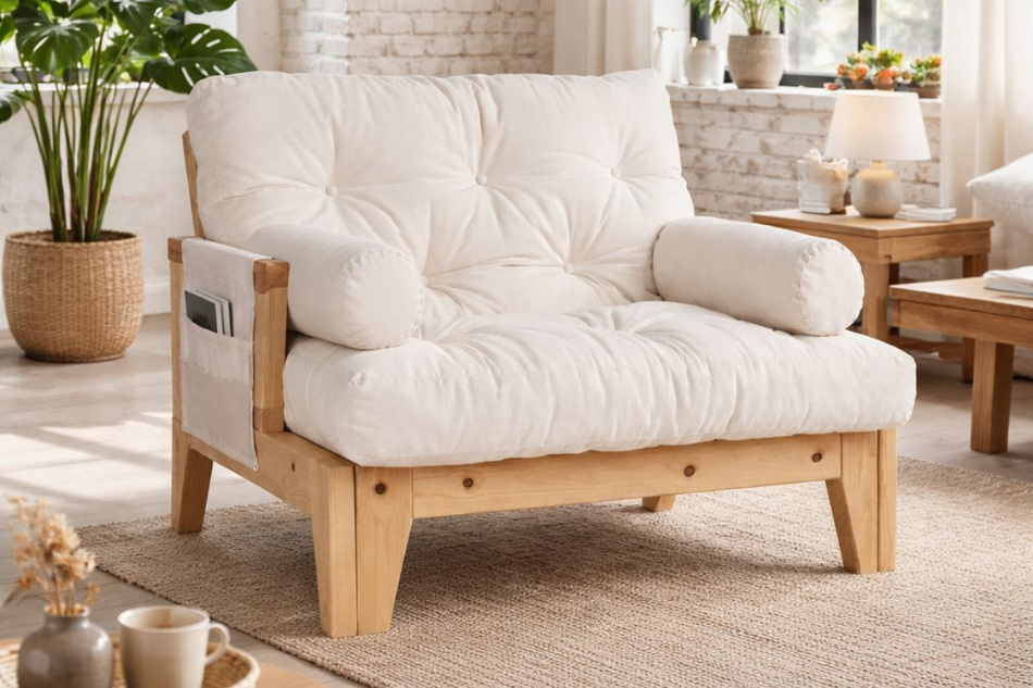 Fotel Sakura - Pascall Futon Bordowy