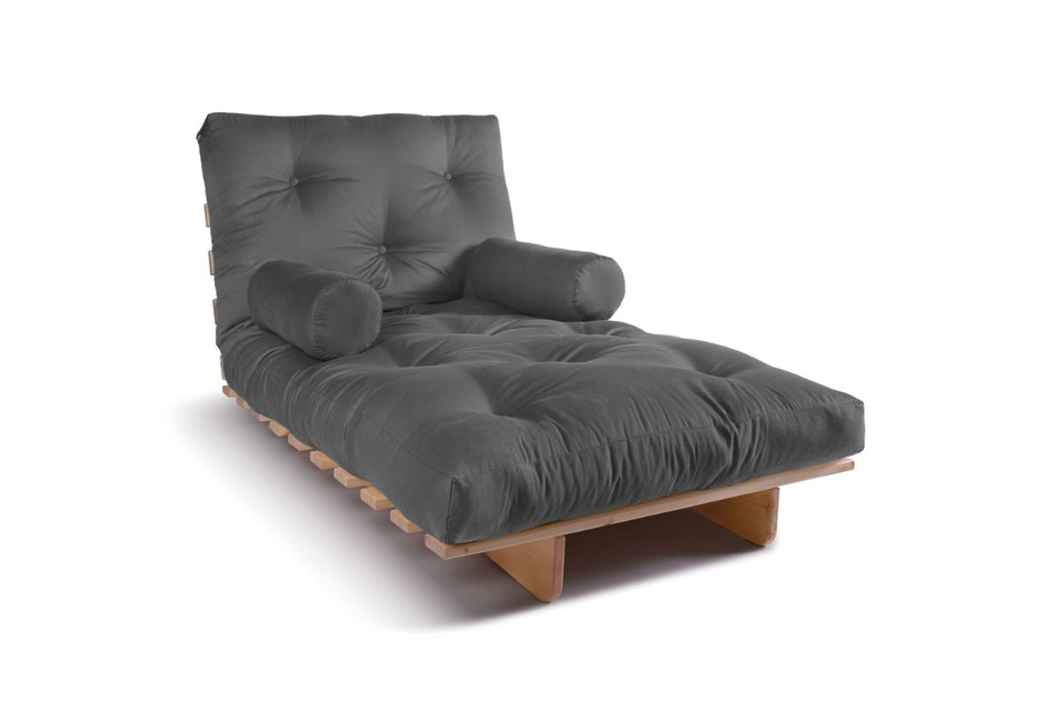 Sofa rozkładana 90x200 - Slim Comfort Classic - Pascall Futon Szary